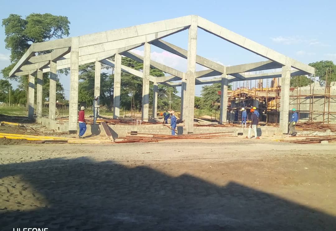Hall portal frames rising at Masokotwane