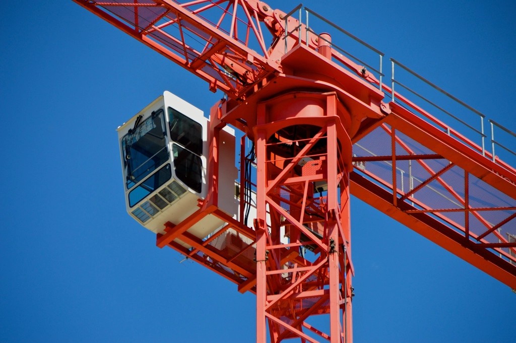 Tower crane against open sky